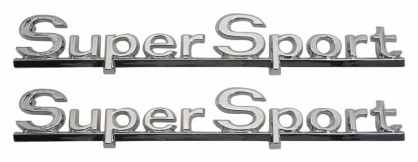 Quarter Panel Emblems - "Super Sport" - LH/RH Pair - 66 Chevelle