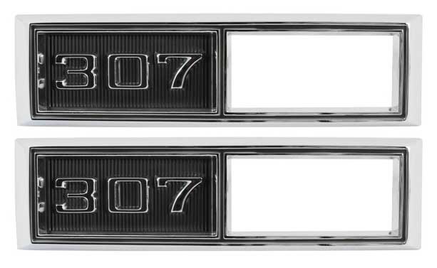 Side Marker Bezels - Front - "307" - LH/RH Pair - 68 Chevelle El Camino Fullsize Chevy Car; 68-69 Chevy II Nova