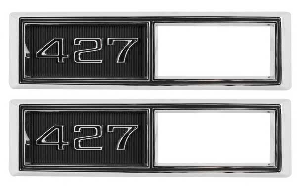 Side Marker Bezels - Front - "427" - LH/RH Pair - 68 Chevelle El Camino Fullsize Chevy Car; 68-69 Chevy II Nova
