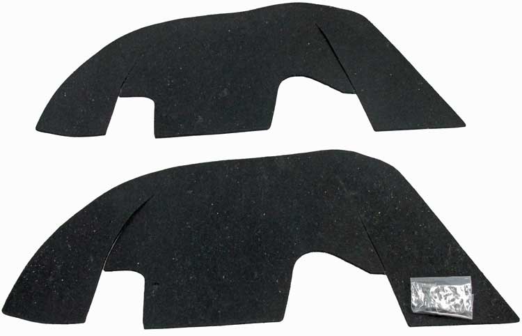 Inner Fender Dust Shield Set w Hardware - Plastic Inner Fenders - 69-72 Chevelle