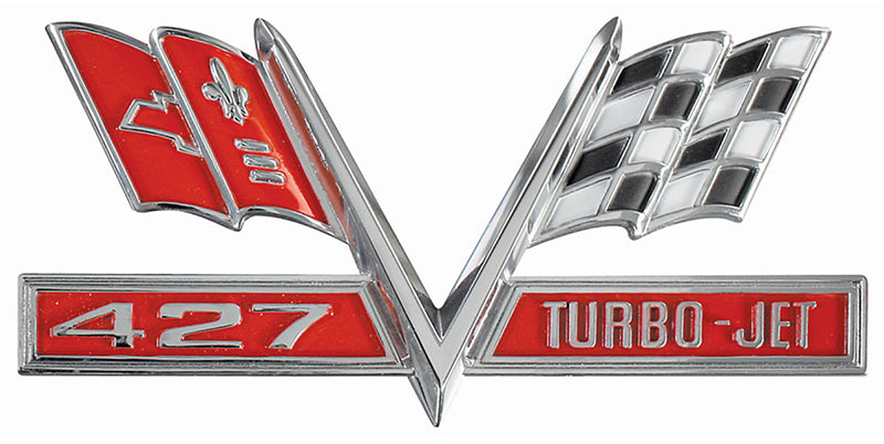 Fender Emblem - 427 Turbo-Jet - LH or RH - 66-67 Chevelle El Camino