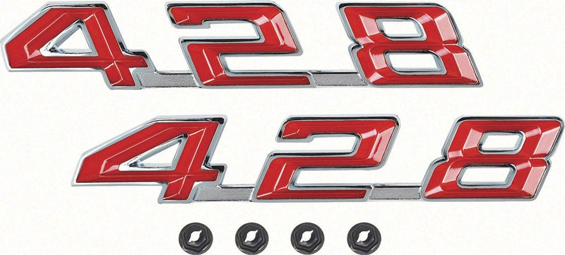 Hood Emblems - "428" - LH/RH Pair - 67-69 Firebird