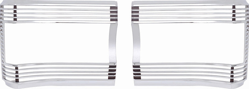 Tail Lamp Bezels with Silver Inners - LH/RH Pair - 67 GTX Satellite