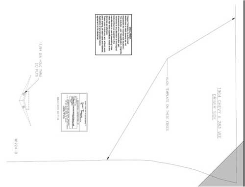 Fender Emblem Template Kit - For "V" Emblem - 64 Chevy II Nova