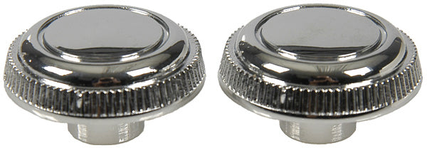 Radio Knobs (2pcs) - Chrome (Volume & Tuner) - 67 Chevy II Nova; 67-68 Chevelle El Camino; 67-68 Camaro