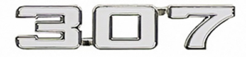 Fender Emblem - "307" - LH or RH - 69 Camaro; 69-74 Nova