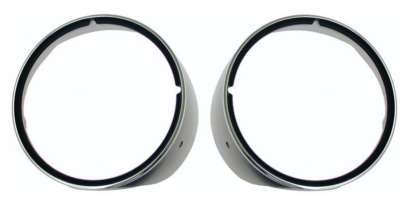 Headlamp Bezels w/ Chrome Trim - Pair - 69 Camaro
