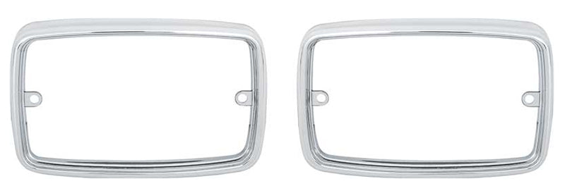 Park Lamp Bezels - LH/RH Pair - 70-72 Valiant; 71-72 Scamp; 70-72 Duster (except Sharktooth grill)