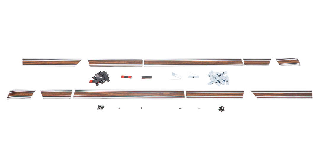 Lower Side Molding Set - Woodgrain - 10 pcs with clips - Fender-Door-Bedside - 69-72 Chevy GMC C/K Blazer Jimmy