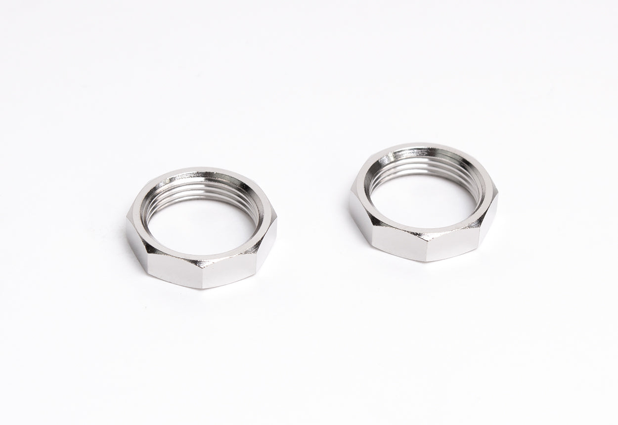 Wiper Hold Down Nut Set - Chrome - LH/RH Pair - 47-59 Chevy GMC Truck Suburban; 48-60 F100 F250 F350; 69-77 Bronco