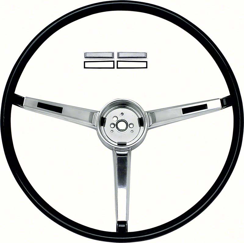 Steering Wheel and Shroud - Black - 67 Chevy II Nova; 67 Chevelle Malibu-SS 396-El Camino Custom