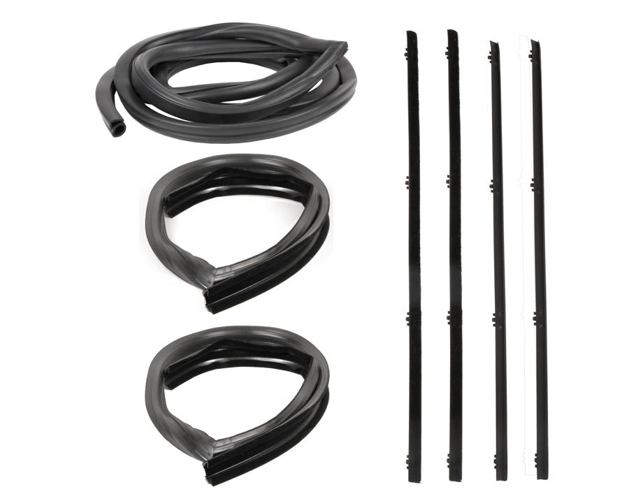 Rear Side Door Seal Kit - 7pcs - Channels/Felts/Push-On Door Seals - 67-72 Chevy GMC C/K Suburban RH 3rd Door