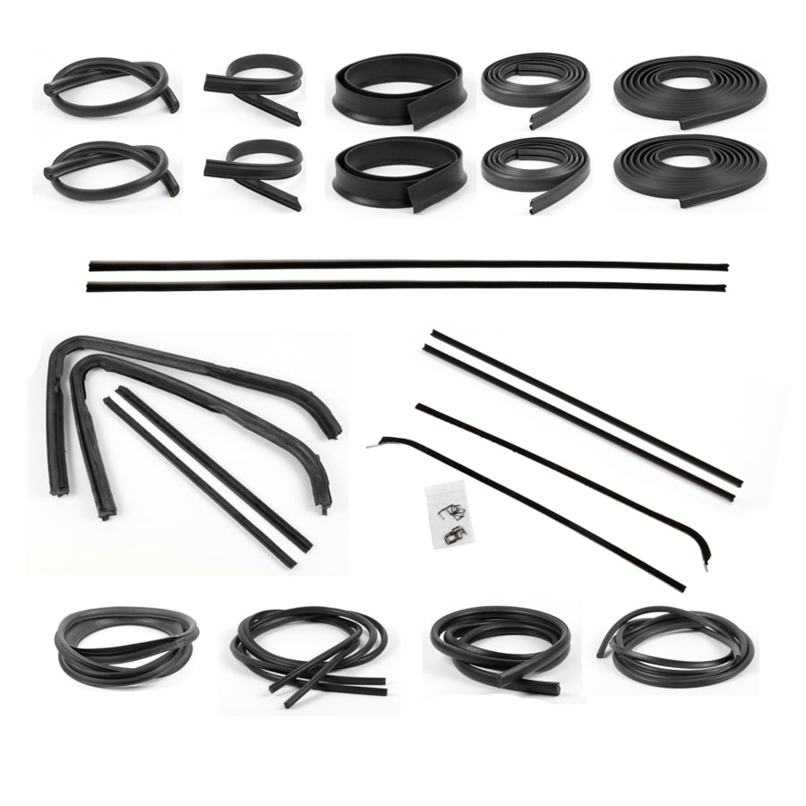 Weatherstrip Kit - Full - w/ Reveal Trim Groove - 13pcs - 54-55 Chevy GMC Pickup Truck