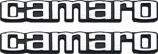 Door Panel Emblems - &quot;camaro&quot; Block Style - Deluxe Interior - LH/RH Pair) - 78-81 Camaro