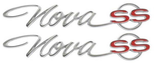 Quarter Panel Emblems - "Nova SS" - LH/RH Pair - 65 Chevy II Nova