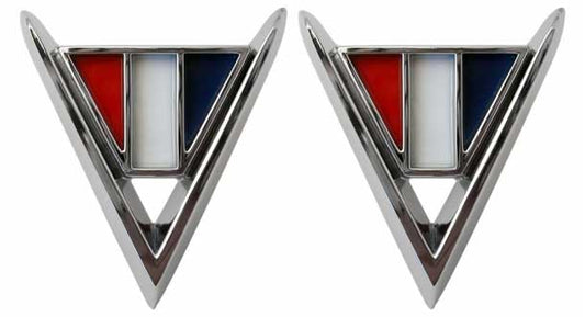 Fender Emblems - V Logo - LH/RH Pair - 64 Chevelle El Camino