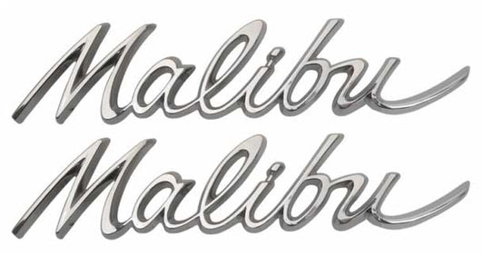 Quarter Panel Emblems - "Malibu" - LH/RH Pair - 64 Chevelle