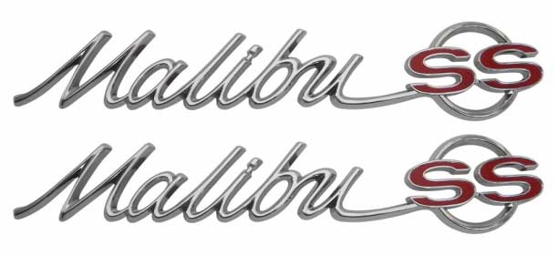 Quarter Panel Emblems - "Malibu SS" - LH/RH Pair - 65 Chevelle