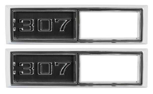 Side Marker Bezels - Front - "307" - LH/RH Pair - 68 Chevelle El Camino Fullsize Chevy Car; 68-69 Chevy II Nova