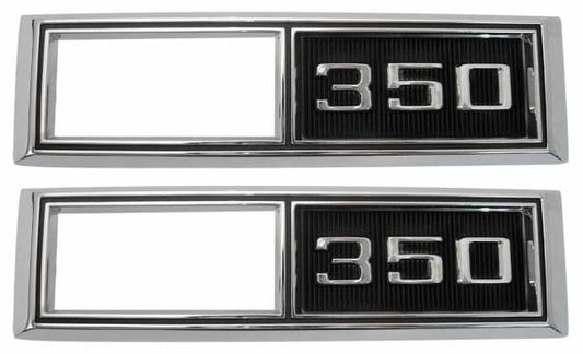Side Marker Bezels - Front - "350" - LH/RH Pair - 68 Chevelle El Camino Fullsize Chevy Car; 68-69 Chevy II Nova