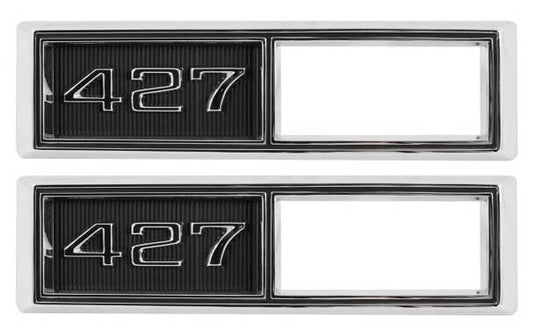 Side Marker Bezels - Front - "427" - LH/RH Pair - 68 Chevelle El Camino Fullsize Chevy Car; 68-69 Chevy II Nova