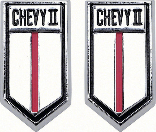Door Panel Emblem - "Chevy II" - LH/RH Pair - 66-67 Chevy II Nova
