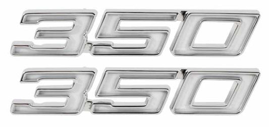 Fender Emblems - "350" - LH/RH Pair - 70-72 Chevelle; 69-70 Fullsize Chevy Car