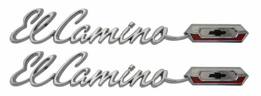 Bedside Emblems - "El Camino" with Bowtie Logo - LH/RH Pair - 65 El Camino