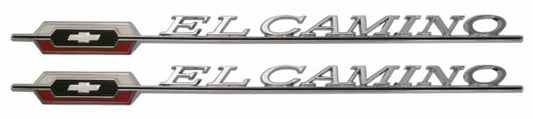 Bedside Emblems - "El Camino" with Bowtie Logo - LH/RH Pair - 66 El Camino