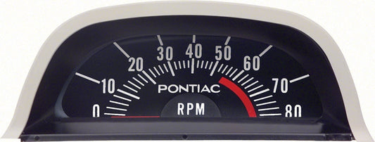 Hood Tachometer - 5500 Redline (V8 Point Ignition) - 68 Firebird