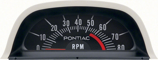 Hood Tachometer - 5500 Redline (V8 Point Ignition) - 69 Firebird