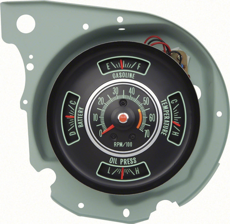 Tachometer/Gauge Cluster - 5500 RPM Redline - 69 Chevelle El Camino (S ...