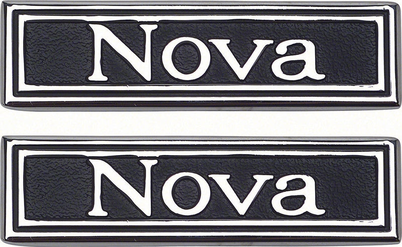 Door Panel Emblems - "Nova" - LH/RH Pair - 69-72 Nova
