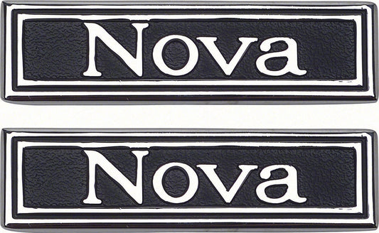 Door Panel Emblems - "Nova" - LH/RH Pair - 69-72 Nova