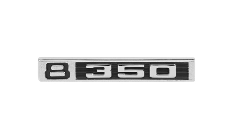 Front Fender Emblem - "8 350" - LH/RH Pair - 69-72 Chevy C/K Pickup Blazer Suburban
