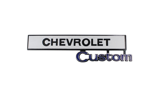 Glove Box Door Emblem - "Chevrolet Custom" -69-72 Chevy Truck