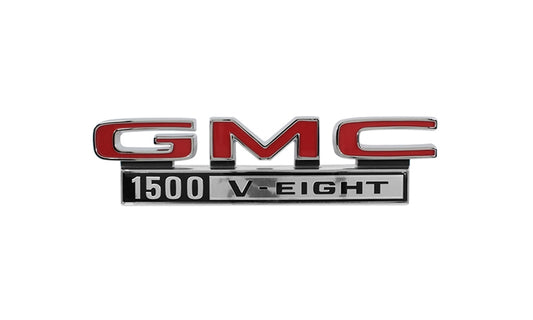 Front Fender Emblems - GMC 1500 V-Eight - Pair - 68-70 GMC CK Pickup Truck