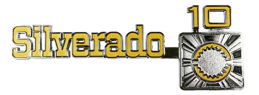 Front Fender Emblems - "Silverado 10" - LH/RH Pair - 75-80 Chevy C/K Pickup