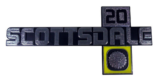 Fender Emblems - "Scottsdale 20" - LH/RH Pair - 81-87 Chevy C/K Pickup