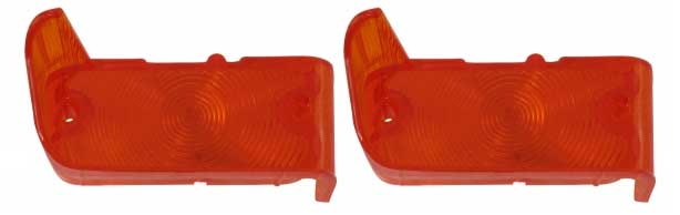 Parking Lamp Lenses - Amber - LH/RH Pair - 67 Chevelle El Camino