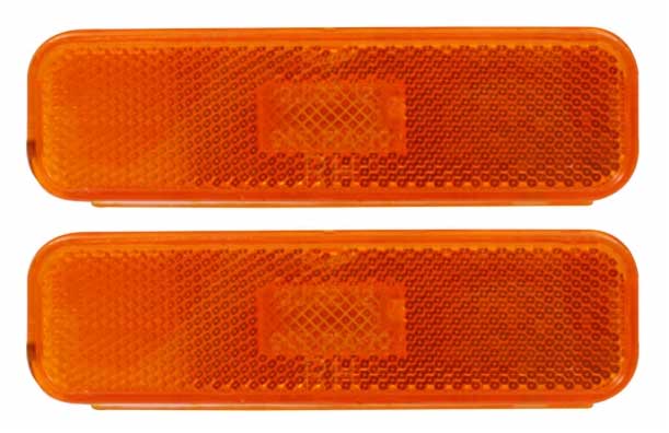 Side Marker Lamp Assembly - Dark Amber - Front - LH/RH Pair - 74-77 Camaro