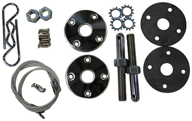 Hood Pin Set w/ 18" Cables - 70-74 Challenger
