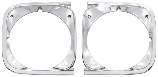 Headlamp Bezels - LH/RH Pair - 72 Chevelle El Camino