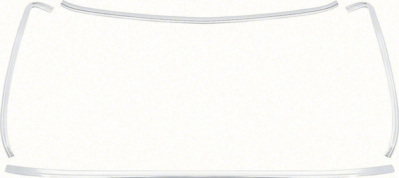 Back Glass Molding Set - Polished Aluminum - 75-81 Camaro Firebird