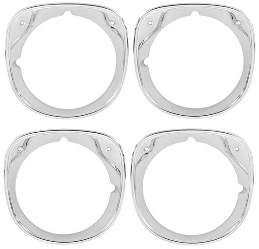 Headlamp Bezels - LH/RH 4 Piece Set - 70 Chevelle El Camino