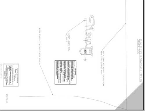 Fender Emblem Template Kit - For "Nova Chevy II" Emblem - 64 Chevy II Nova (Standard)