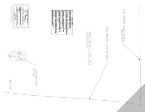 Quarter Panel Emblem Template Kit - For "Nova 230" Emblem - 65 Chevy II Nova (230 L6)