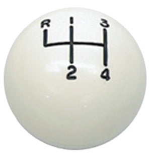 Floor Shifter Ball - White - Muncie 4 speed - 5/16 thread