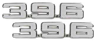 Fender Emblems - "396" - Pair - 69 Camaro