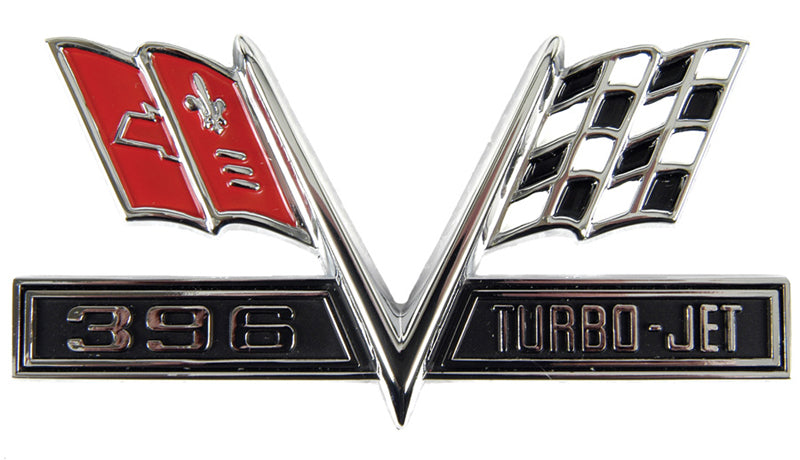 Fender Emblem - 396 Turbo-Jet Flag - 65-67 Camaro Chevelle El Camino Impala